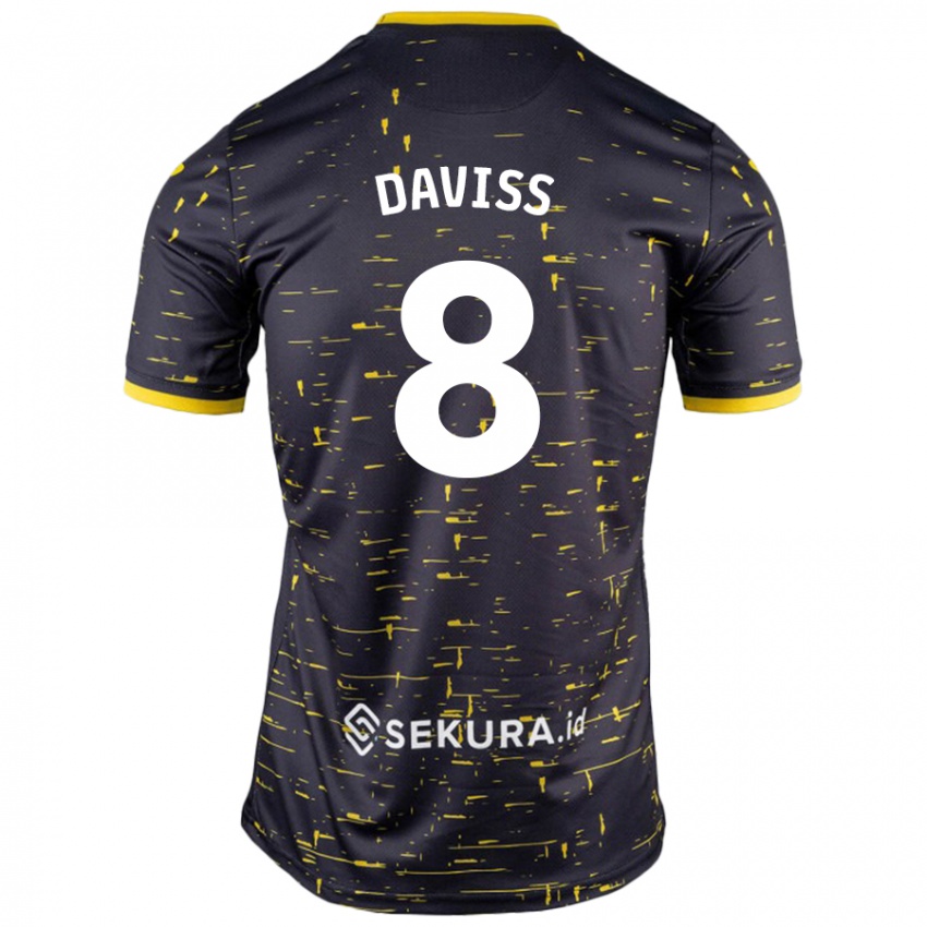 Niño Camiseta Millie Daviss #8 Negro Amarillo 2ª Equipación 2024/25 La Camisa Argentina