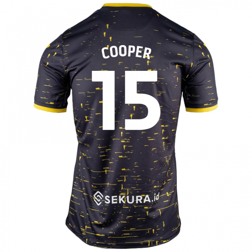 Niño Camiseta Naomi Cooper #15 Negro Amarillo 2ª Equipación 2024/25 La Camisa Argentina