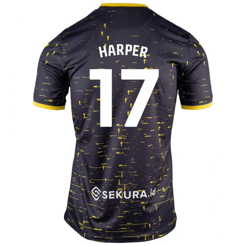 Niño Camiseta Jess Harper #17 Negro Amarillo 2ª Equipación 2024/25 La Camisa Argentina