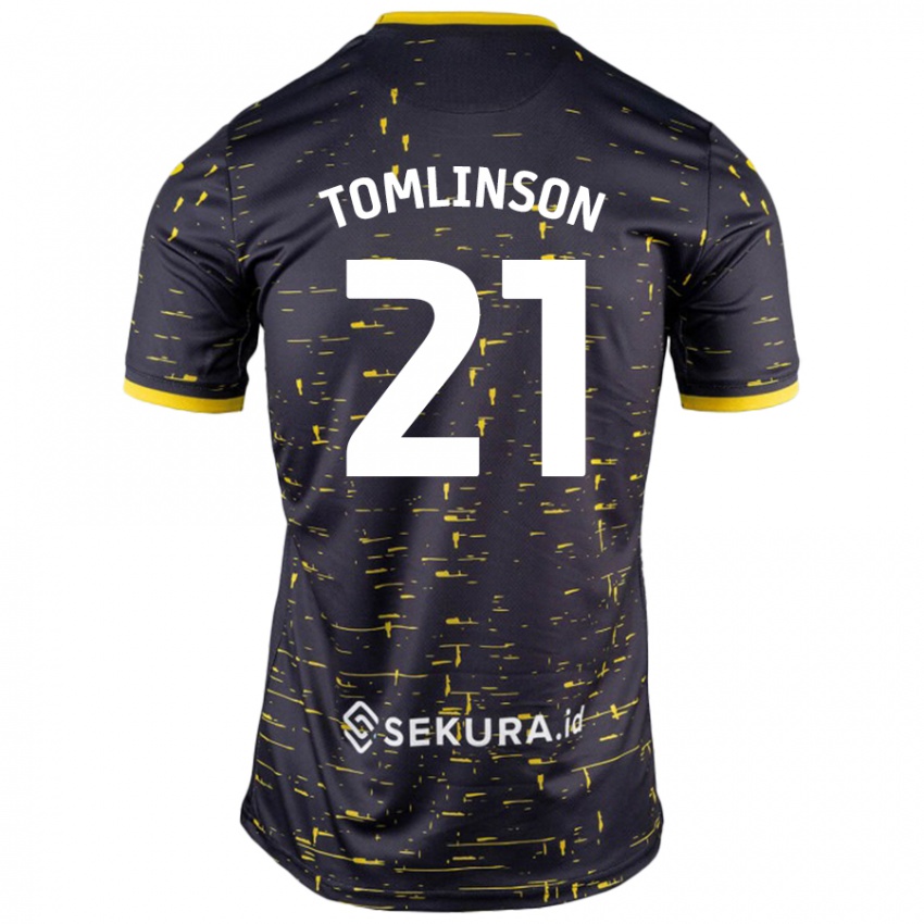 Niño Camiseta Lauren Tomlinson #21 Negro Amarillo 2ª Equipación 2024/25 La Camisa Argentina