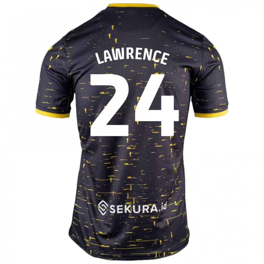 Niño Camiseta Rachel Lawrence #24 Negro Amarillo 2ª Equipación 2024/25 La Camisa Argentina