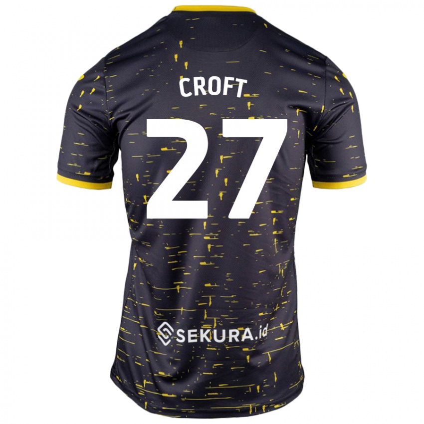 Niño Camiseta Mary Croft #27 Negro Amarillo 2ª Equipación 2024/25 La Camisa Argentina