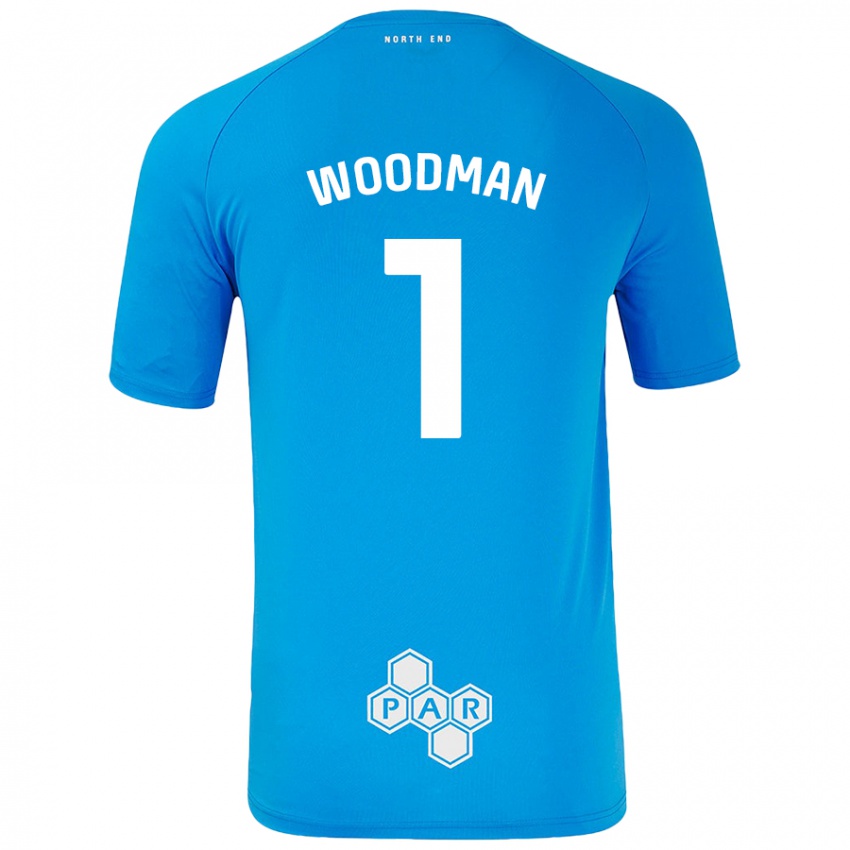 Niño Camiseta Freddie Woodman #1 Azul Cielo 2ª Equipación 2024/25 La Camisa Argentina