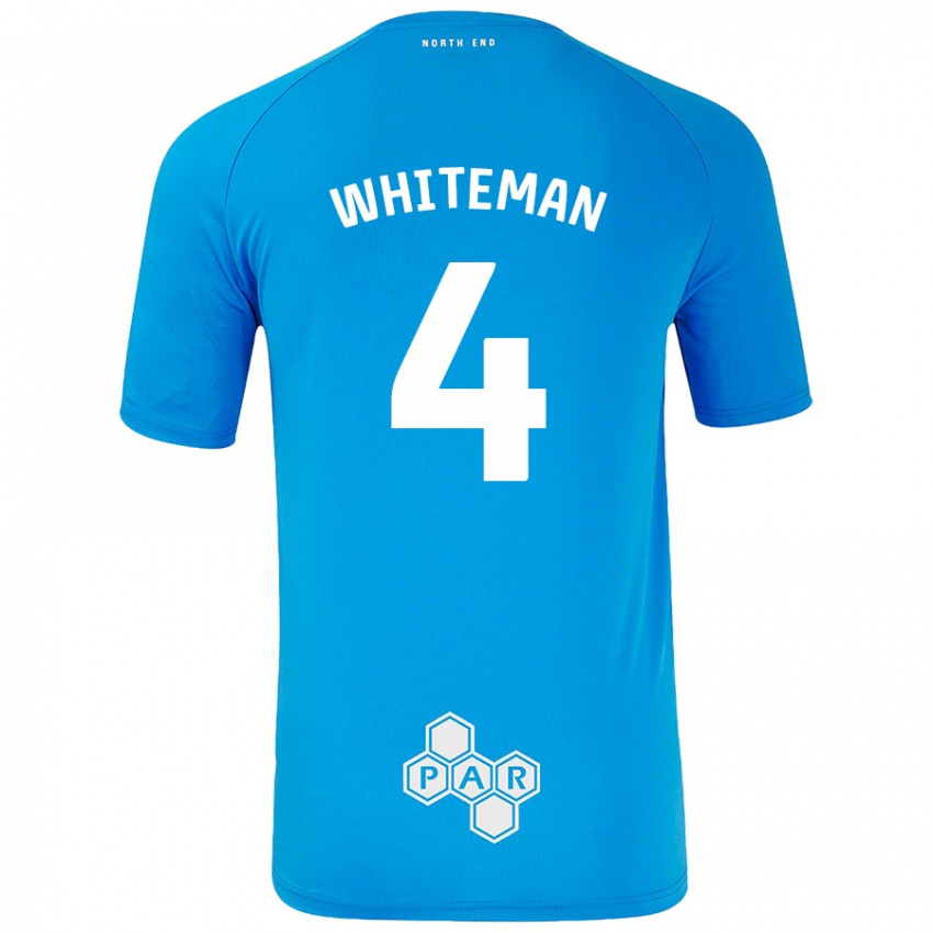 Niño Camiseta Ben Whiteman #4 Azul Cielo 2ª Equipación 2024/25 La Camisa Argentina