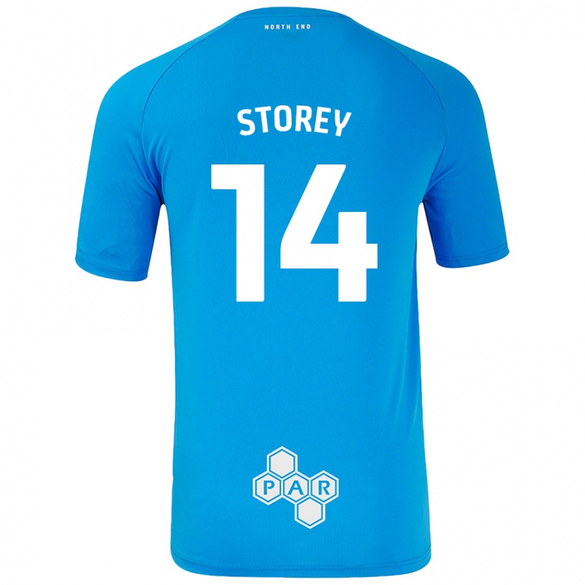 Niño Camiseta Jordan Storey #14 Azul Cielo 2ª Equipación 2024/25 La Camisa Argentina