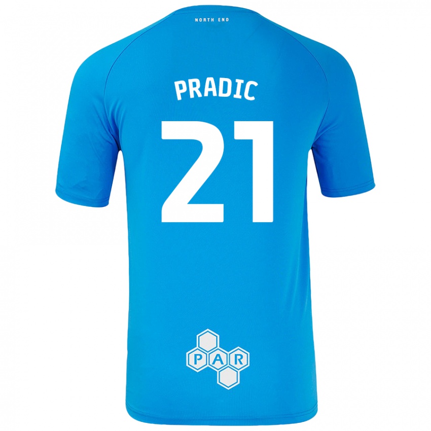 Niño Camiseta James Pradic #21 Azul Cielo 2ª Equipación 2024/25 La Camisa Argentina