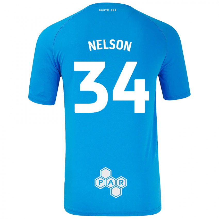 Niño Camiseta Kitt Nelson #34 Azul Cielo 2ª Equipación 2024/25 La Camisa Argentina