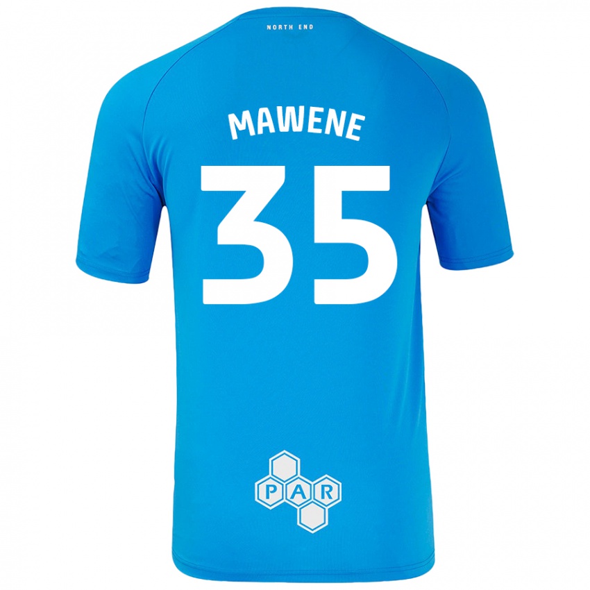 Niño Camiseta Noah Mawene #35 Azul Cielo 2ª Equipación 2024/25 La Camisa Argentina