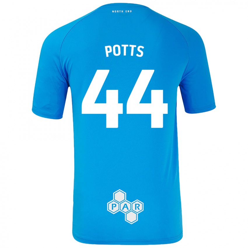 Niño Camiseta Brad Potts #44 Azul Cielo 2ª Equipación 2024/25 La Camisa Argentina