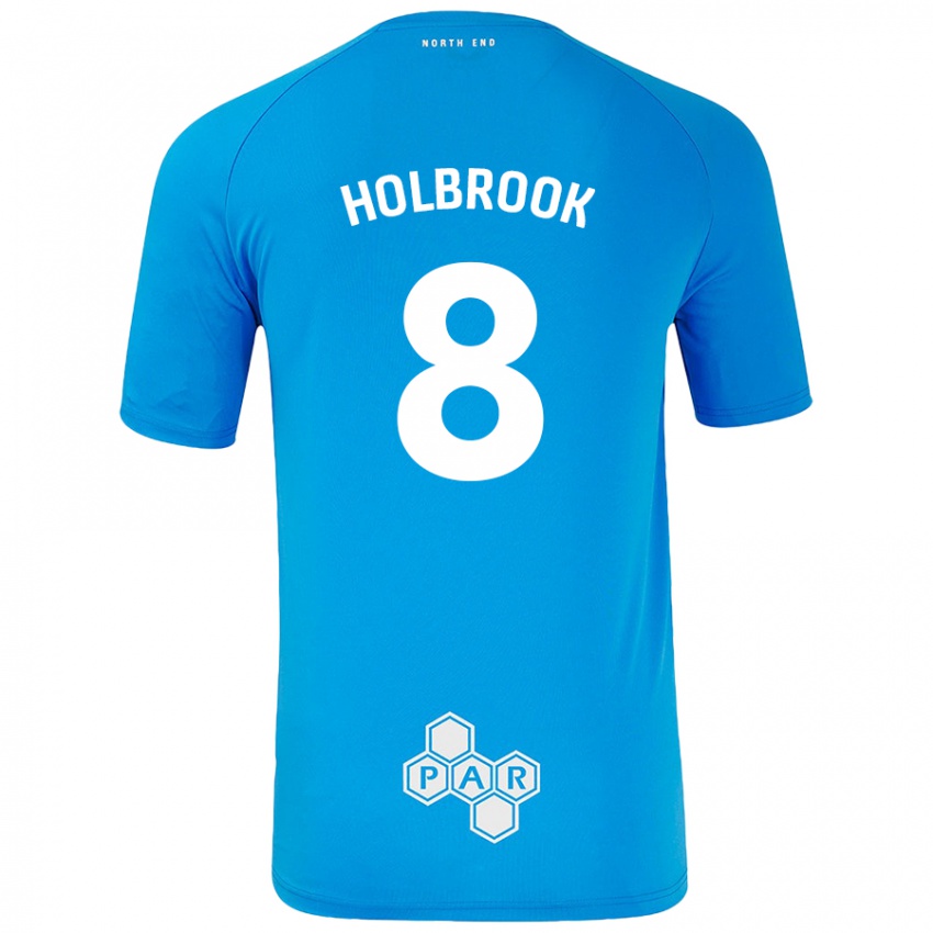 Niño Camiseta Jess Holbrook #8 Azul Cielo 2ª Equipación 2024/25 La Camisa Argentina