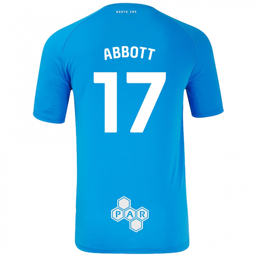 Niño Camiseta Becky Abbott #17 Azul Cielo 2ª Equipación 2024/25 La Camisa Argentina