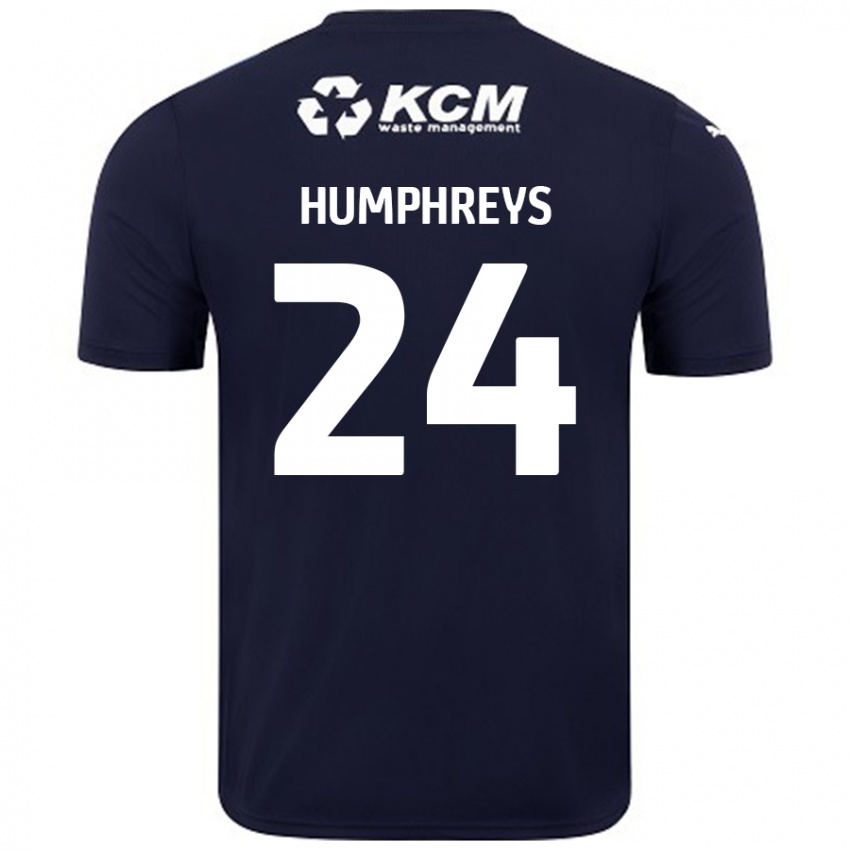 Niño Camiseta Cameron Humphreys #24 Azul Marino 2ª Equipación 2024/25 La Camisa Argentina