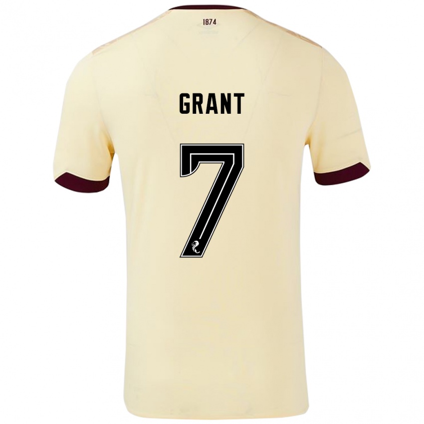 Niño Camiseta Jorge Grant #7 Crema Burdeos 2ª Equipación 2024/25 La Camisa Argentina