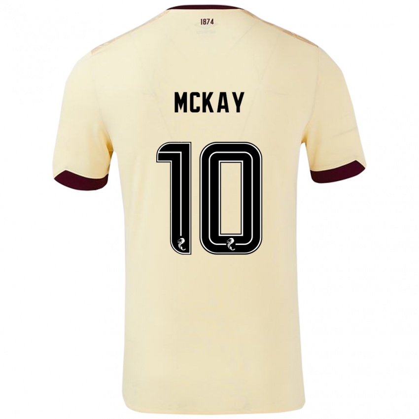 Niño Camiseta Barrie Mckay #10 Crema Burdeos 2ª Equipación 2024/25 La Camisa Argentina