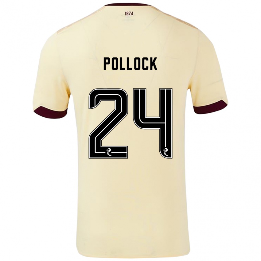 Niño Camiseta Finlay Pollock #24 Crema Burdeos 2ª Equipación 2024/25 La Camisa Argentina