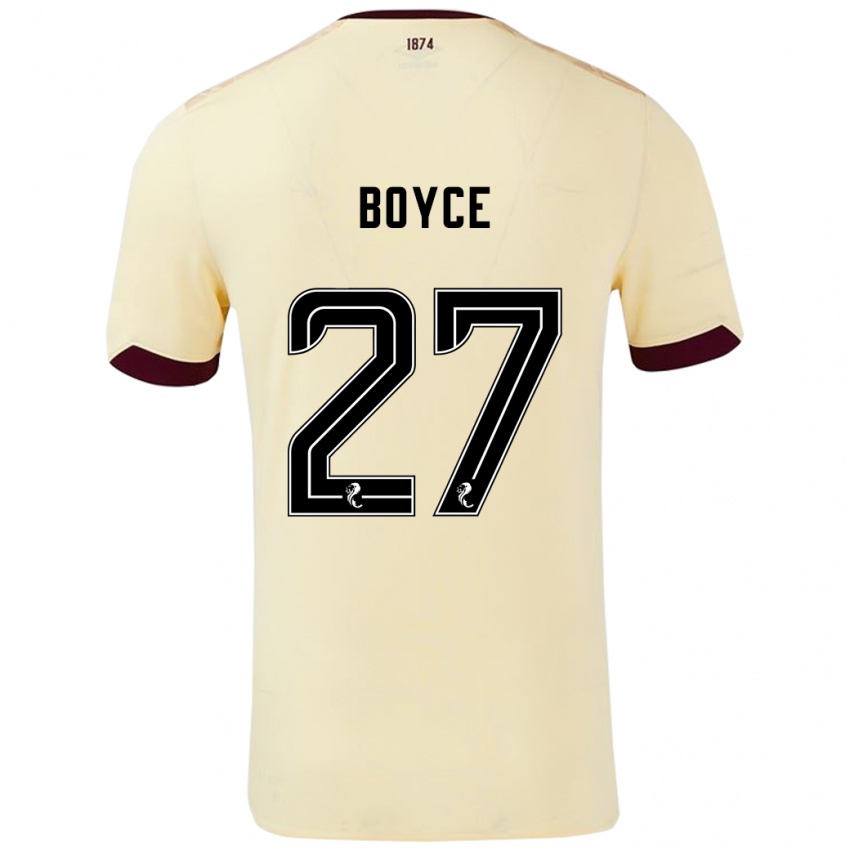 Niño Camiseta Liam Boyce #27 Crema Burdeos 2ª Equipación 2024/25 La Camisa Argentina