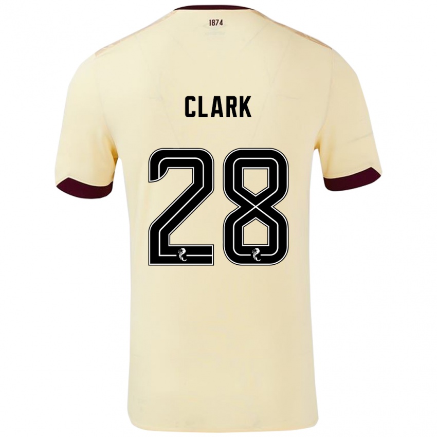 Niño Camiseta Zander Clark #28 Crema Burdeos 2ª Equipación 2024/25 La Camisa Argentina