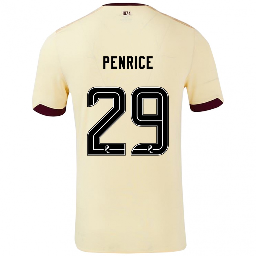 Niño Camiseta James Penrice #29 Crema Burdeos 2ª Equipación 2024/25 La Camisa Argentina