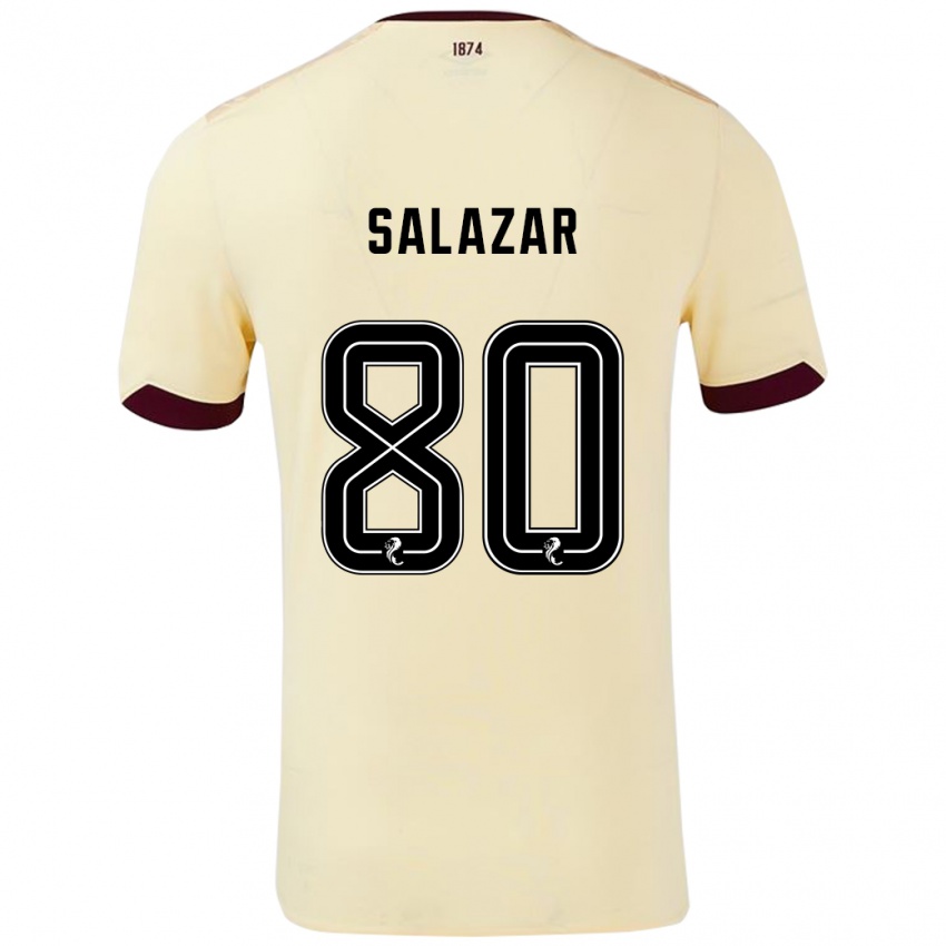 Niño Camiseta Andrés Salazar #80 Crema Burdeos 2ª Equipación 2024/25 La Camisa Argentina