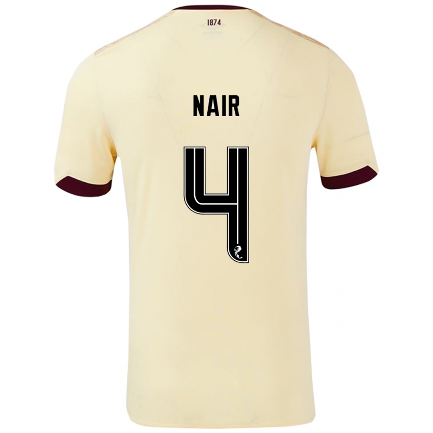 Niño Camiseta Kenzi Nair #4 Crema Burdeos 2ª Equipación 2024/25 La Camisa Argentina