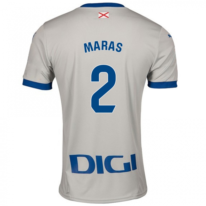 Niño Camiseta Nikola Maras #2 Gris Claro 2ª Equipación 2024/25 La Camisa Argentina