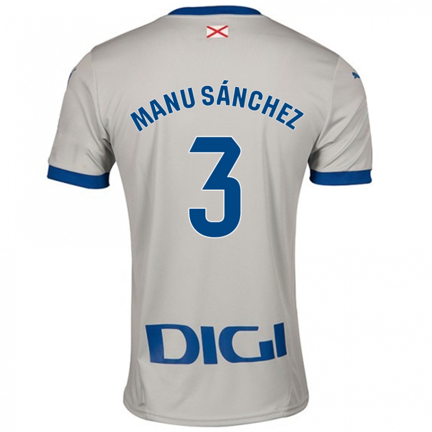 Niño Camiseta Manu Sanchez #3 Gris Claro 2ª Equipación 2024/25 La Camisa Argentina