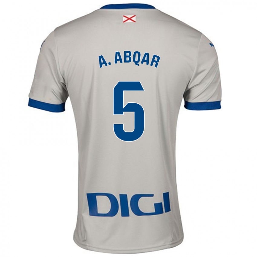 Niño Camiseta Abdel Abqar #5 Gris Claro 2ª Equipación 2024/25 La Camisa Argentina