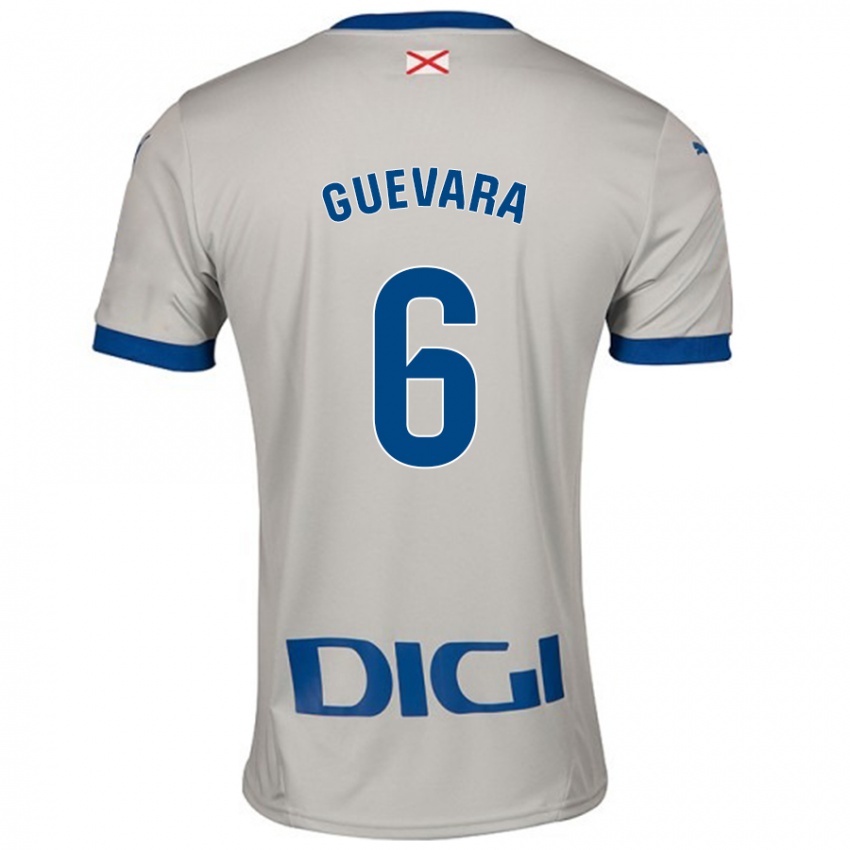 Niño Camiseta Ander Guevara #6 Gris Claro 2ª Equipación 2024/25 La Camisa Argentina