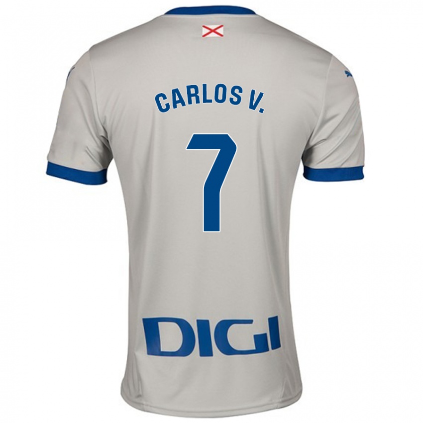 Niño Camiseta Carlos Vicente #7 Gris Claro 2ª Equipación 2024/25 La Camisa Argentina