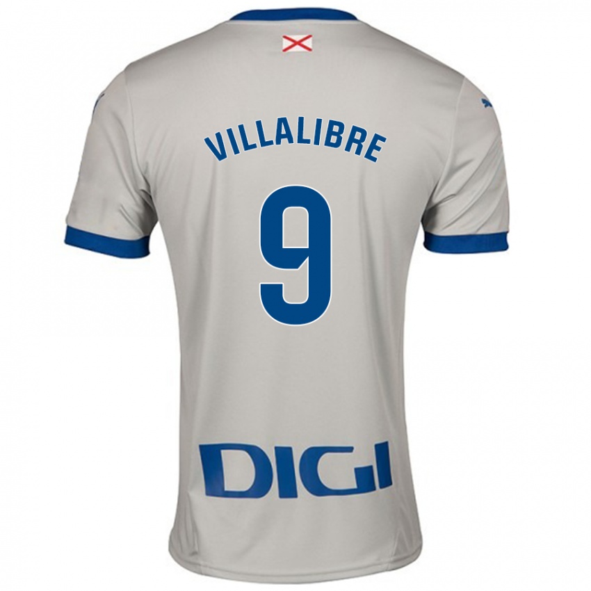 Niño Camiseta Asier Villalibre #9 Gris Claro 2ª Equipación 2024/25 La Camisa Argentina