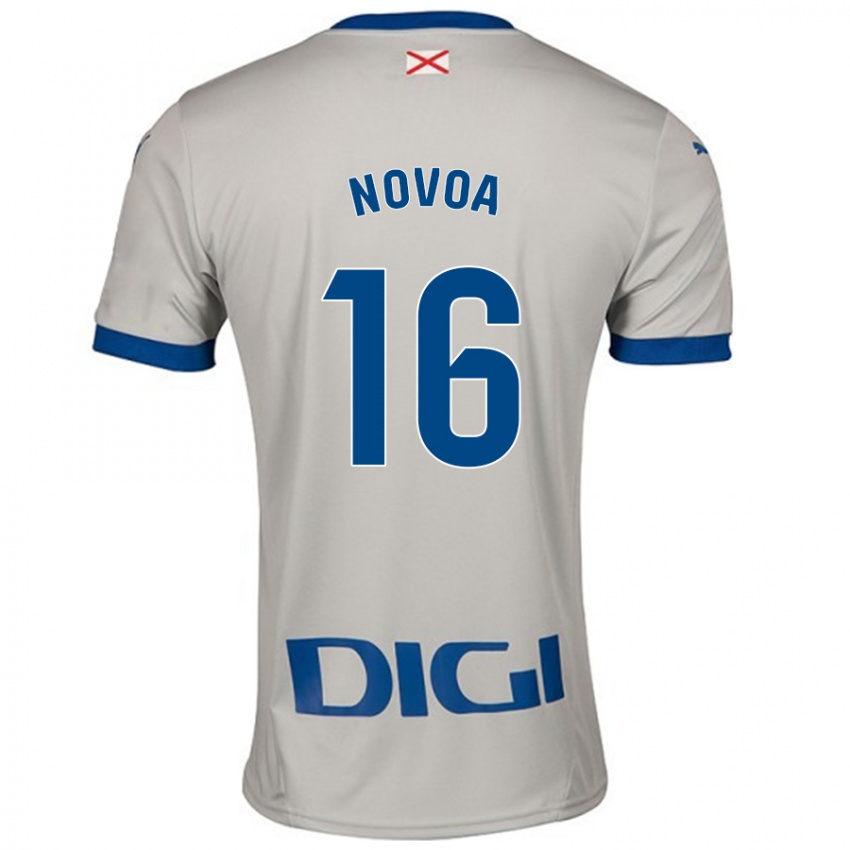 Niño Camiseta Hugo Novoa #16 Gris Claro 2ª Equipación 2024/25 La Camisa Argentina