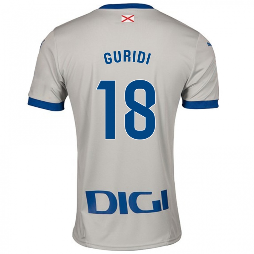 Niño Camiseta Jon Guridi #18 Gris Claro 2ª Equipación 2024/25 La Camisa Argentina