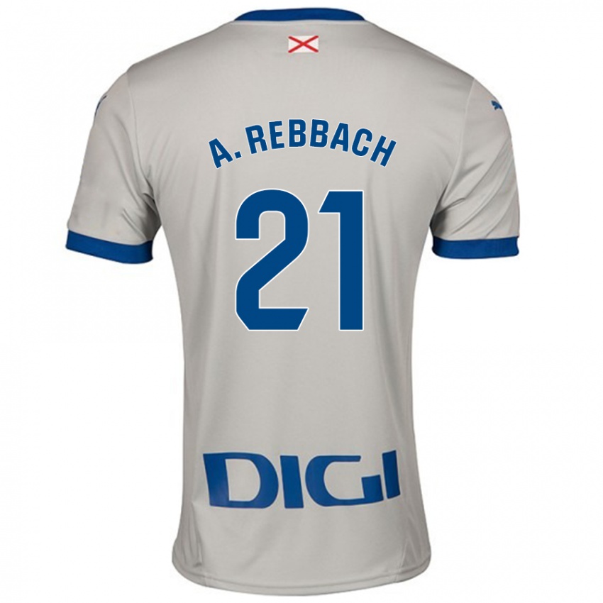 Niño Camiseta Abde Rebbach #21 Gris Claro 2ª Equipación 2024/25 La Camisa Argentina