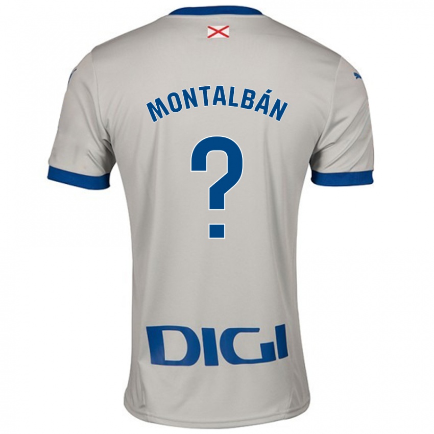 Niño Camiseta Enrique Montalbán #0 Gris Claro 2ª Equipación 2024/25 La Camisa Argentina