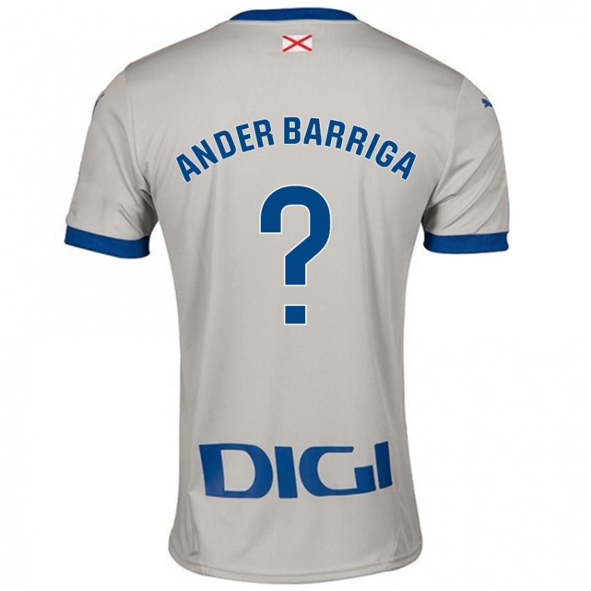 Niño Camiseta Jon Ander Barriga #0 Gris Claro 2ª Equipación 2024/25 La Camisa Argentina