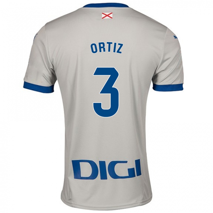 Niño Camiseta Eneko Ortiz #3 Gris Claro 2ª Equipación 2024/25 La Camisa Argentina