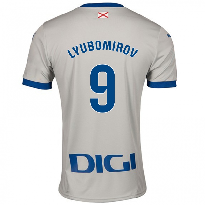 Niño Camiseta Daniel Lyubomirov #9 Gris Claro 2ª Equipación 2024/25 La Camisa Argentina