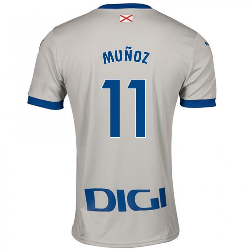 Niño Camiseta Egoitz Muñoz #11 Gris Claro 2ª Equipación 2024/25 La Camisa Argentina