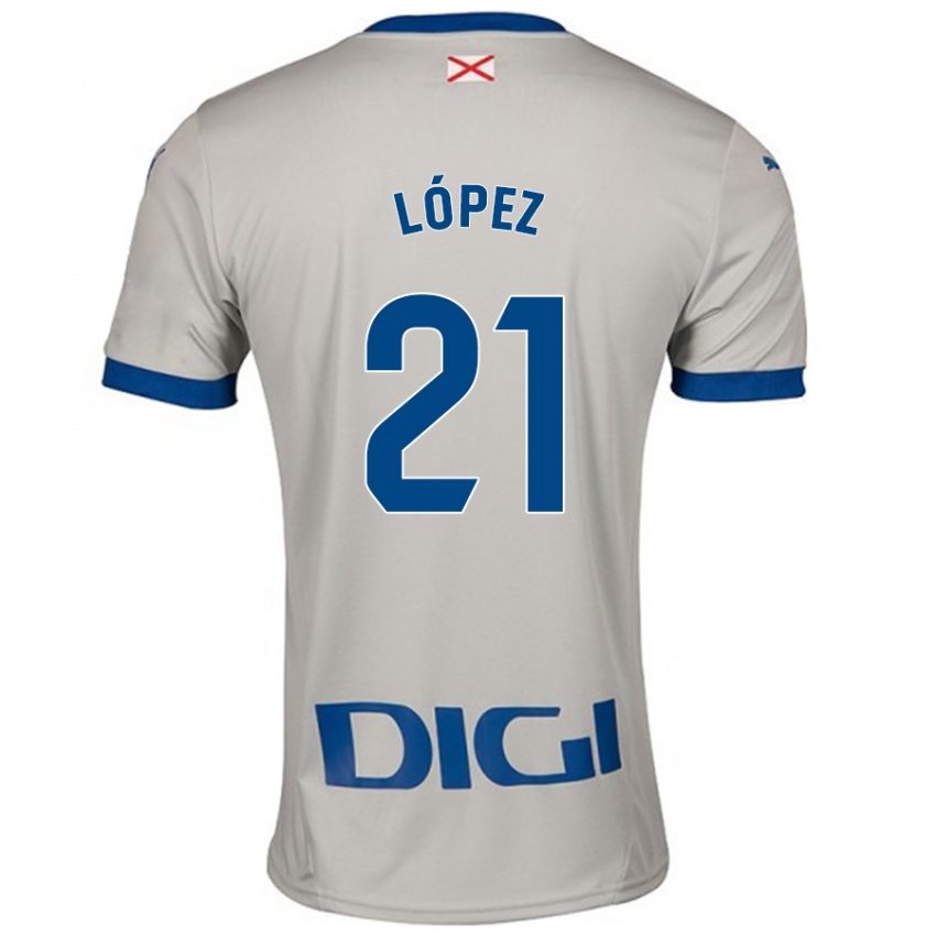 Niño Camiseta Juanma López #21 Gris Claro 2ª Equipación 2024/25 La Camisa Argentina