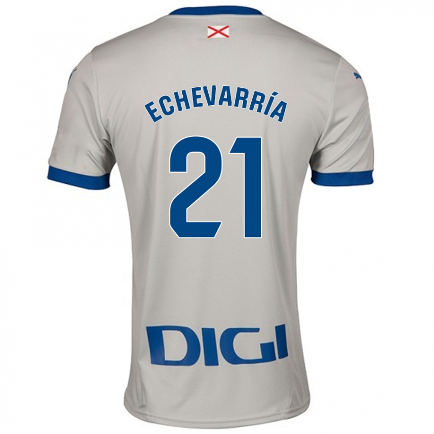 Niño Camiseta Martin Echevarría #21 Gris Claro 2ª Equipación 2024/25 La Camisa Argentina