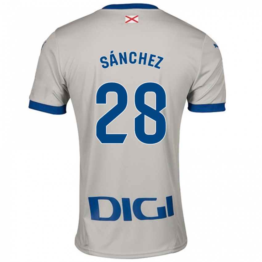 Niño Camiseta Ander Sánchez #28 Gris Claro 2ª Equipación 2024/25 La Camisa Argentina