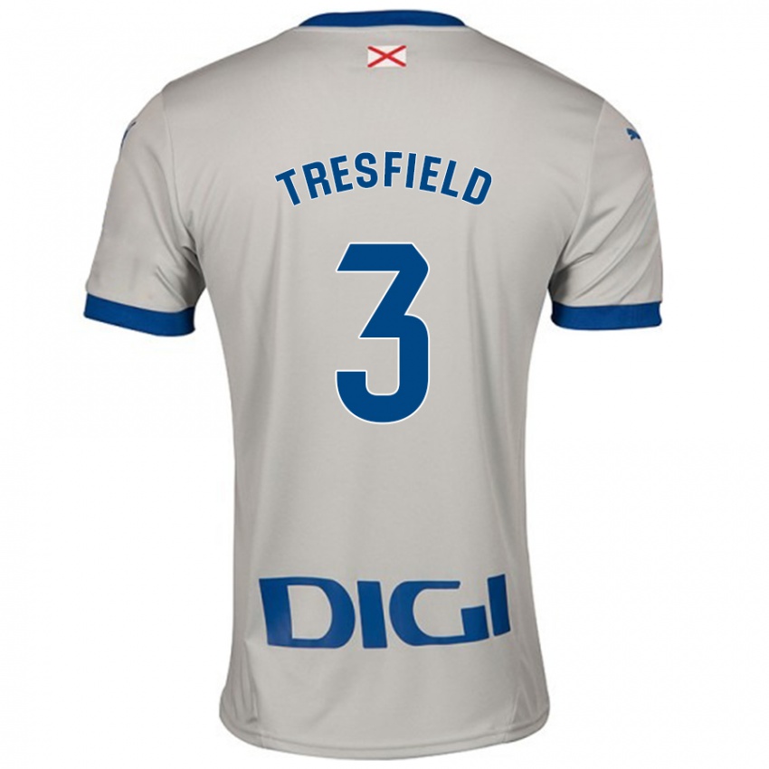 Niño Camiseta Laurène Tresfield #3 Gris Claro 2ª Equipación 2024/25 La Camisa Argentina