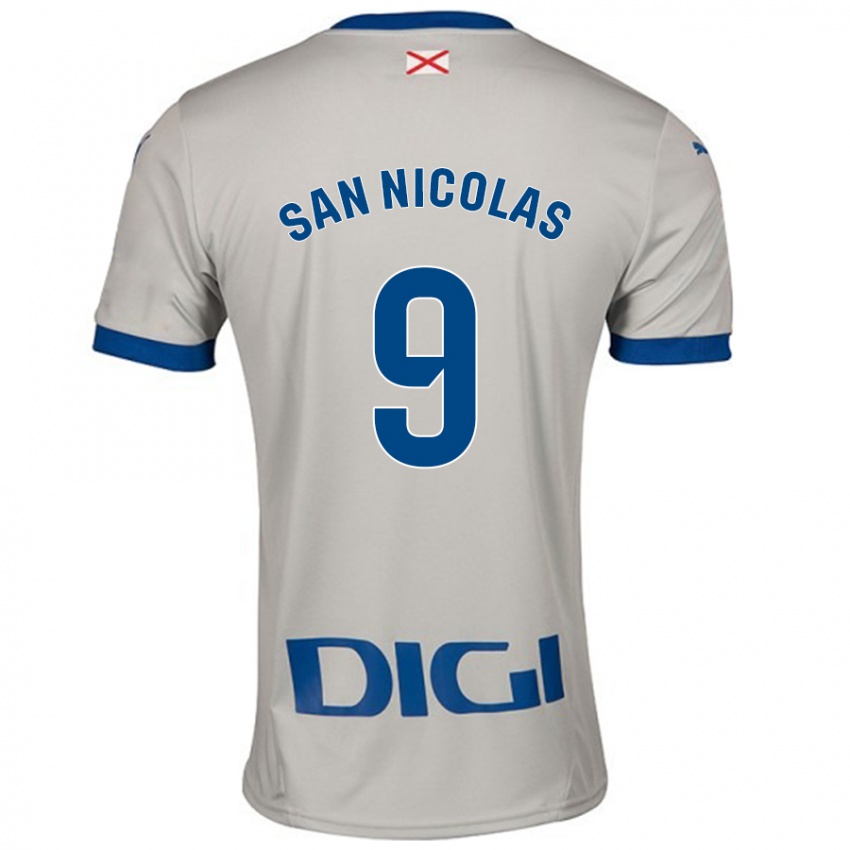 Niño Camiseta Olga San Nicolás #9 Gris Claro 2ª Equipación 2024/25 La Camisa Argentina