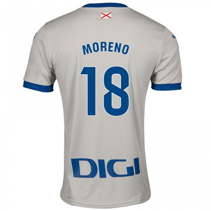 Niño Camiseta Laura Moreno #18 Gris Claro 2ª Equipación 2024/25 La Camisa Argentina