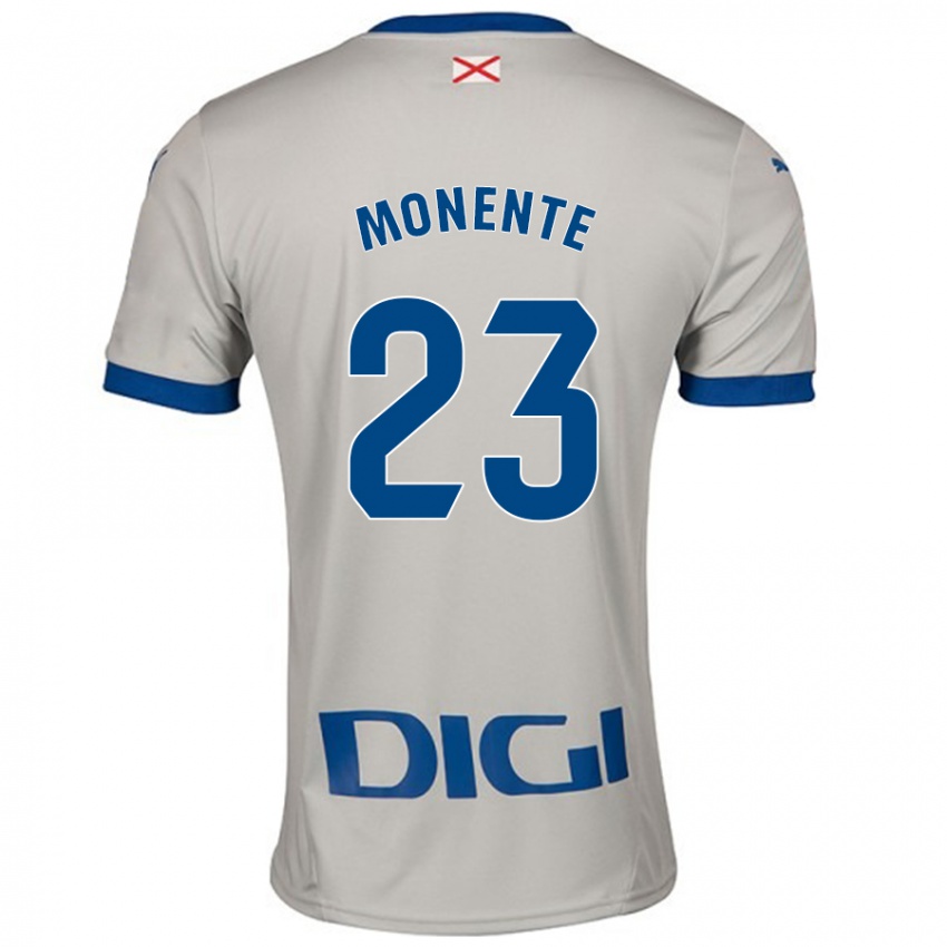 Niño Camiseta Leyre Monente #23 Gris Claro 2ª Equipación 2024/25 La Camisa Argentina