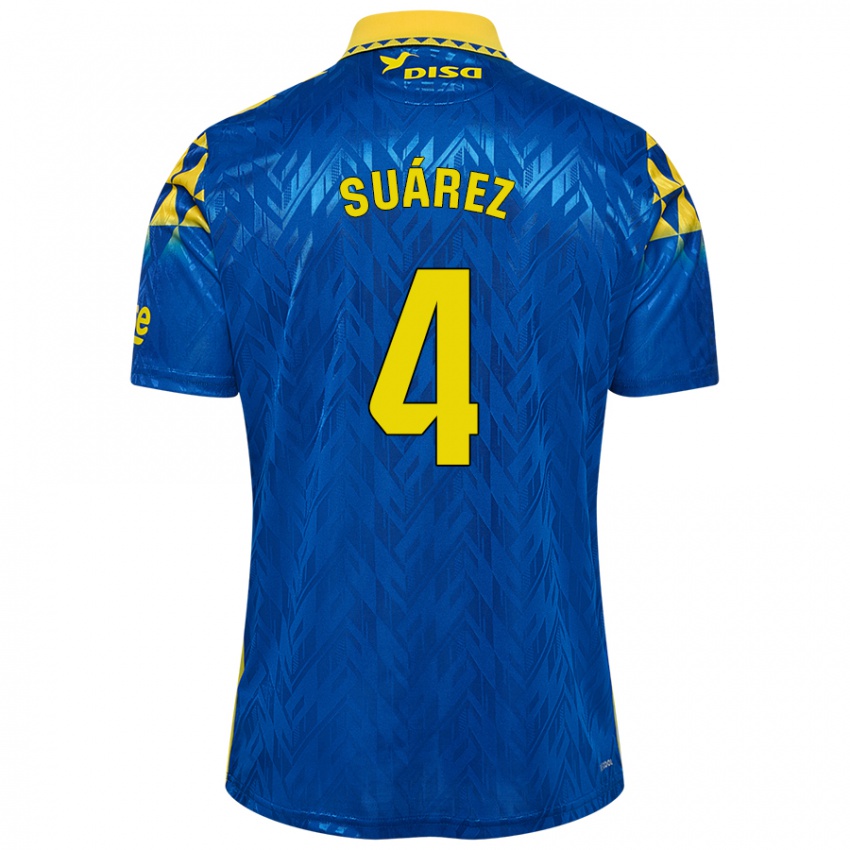 Niño Camiseta Alex Suárez #4 Azul Amarillo 2ª Equipación 2024/25 La Camisa Argentina