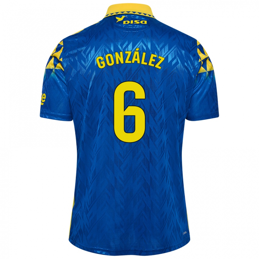 Niño Camiseta Fabio González #6 Azul Amarillo 2ª Equipación 2024/25 La Camisa Argentina