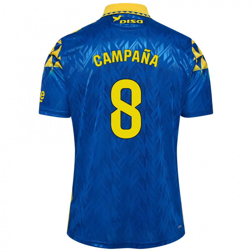 Niño Camiseta José Campaña #8 Azul Amarillo 2ª Equipación 2024/25 La Camisa Argentina