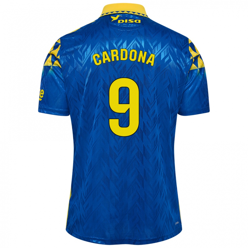 Niño Camiseta Marc Cardona #9 Azul Amarillo 2ª Equipación 2024/25 La Camisa Argentina