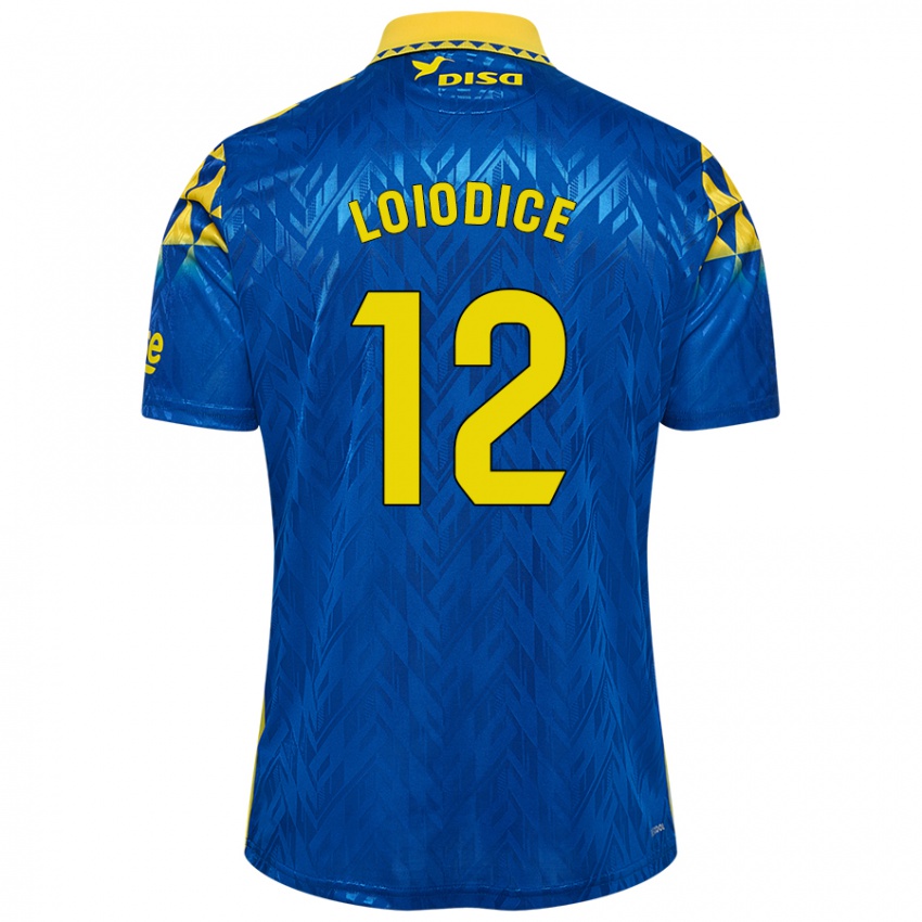 Niño Camiseta Enzo Loiodice #12 Azul Amarillo 2ª Equipación 2024/25 La Camisa Argentina